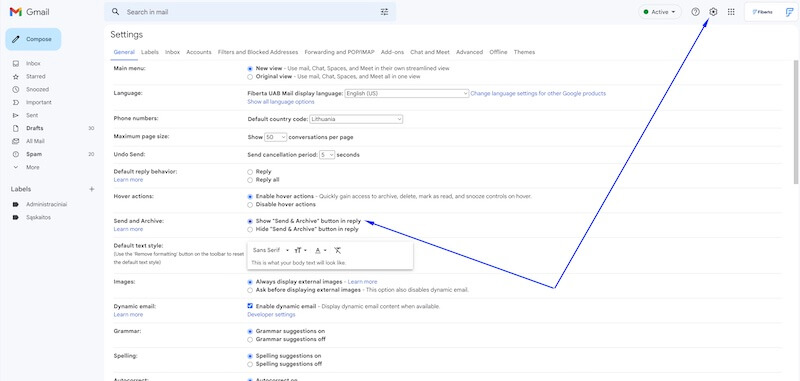Gmail laiškų archyvavimas kaip tvarkyti el. paštą archive funkcija auto
